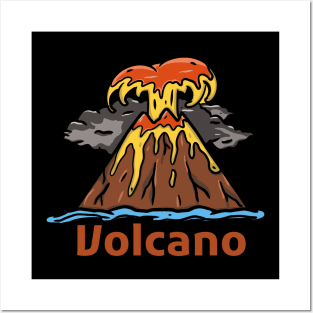 Volcano mountain Posters and Art